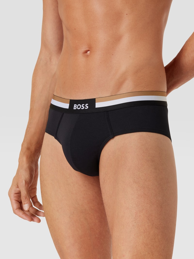 Slip mit Logo-Bund Modell 'Motion' in schwarz