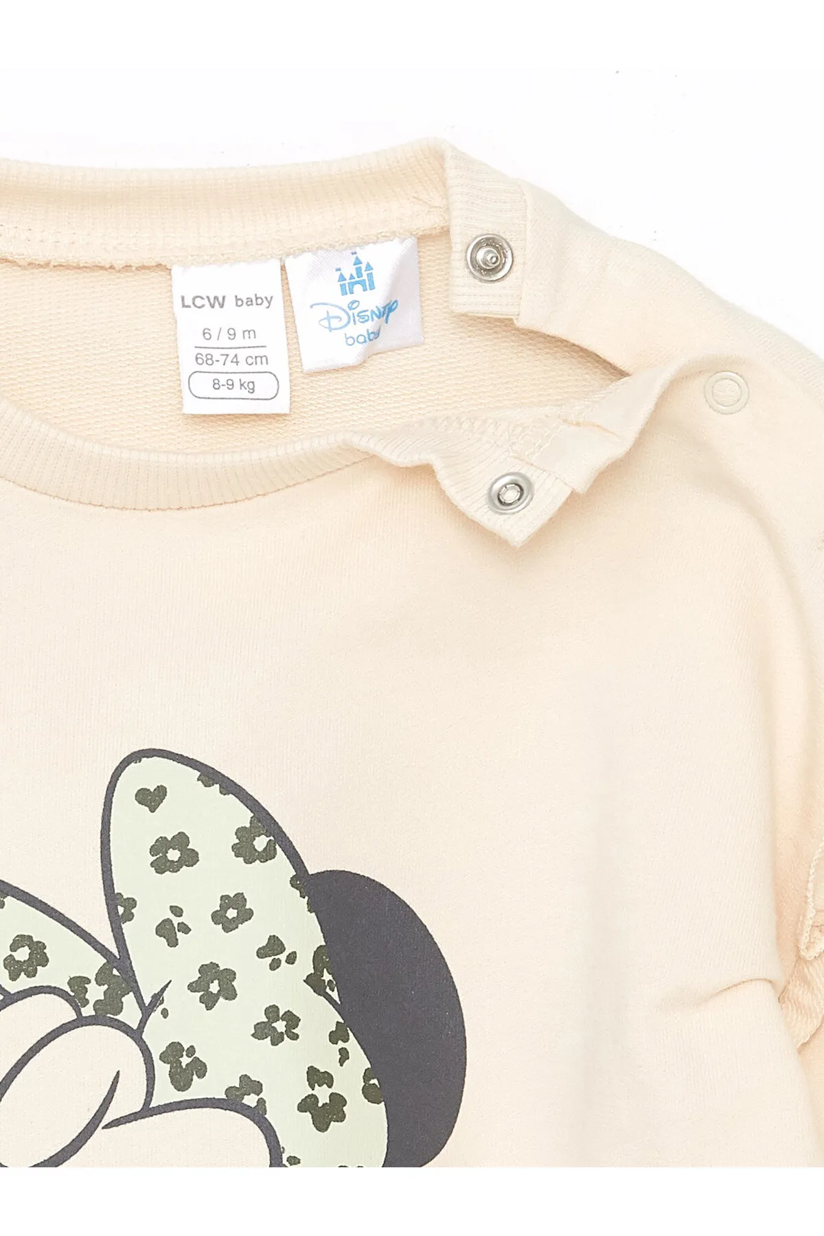 LC Waikiki  2-teiliges Set aus langärmeligem Sweatshirt und Strumpfhosen für Babys mit Rundhalsausschnitt und Minnie Mouse-Aufdruck