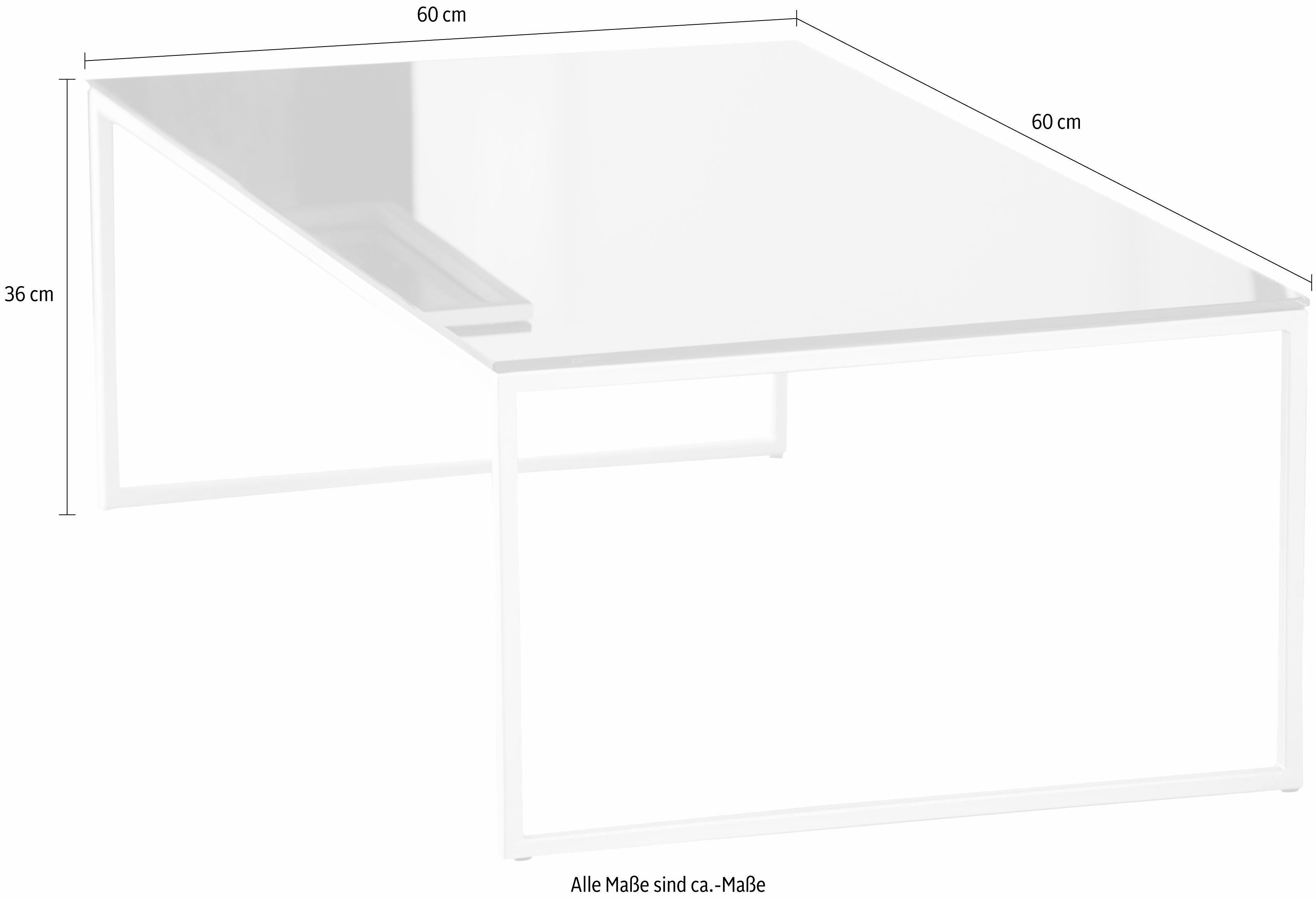 jankurtz Couchtisch classico, mit Metallkufen, in 2 Farben, Maße (B/T/H): 60/60/36 cm