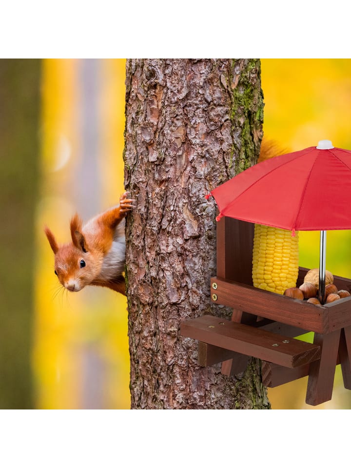 relaxdays Eichhörnchen Tisch in Braun/ Rot günstig kaufen onesize