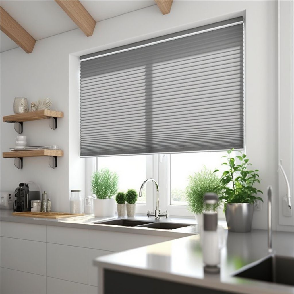 Plissee Klemmfix Rollo lichtdurchlässig und ohne Bohren - für Türen, Fenster, DEEP POWER, freihängend, Klemmfix