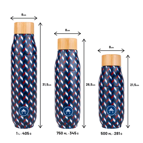 500ml Dausmenil navy blue water bottle