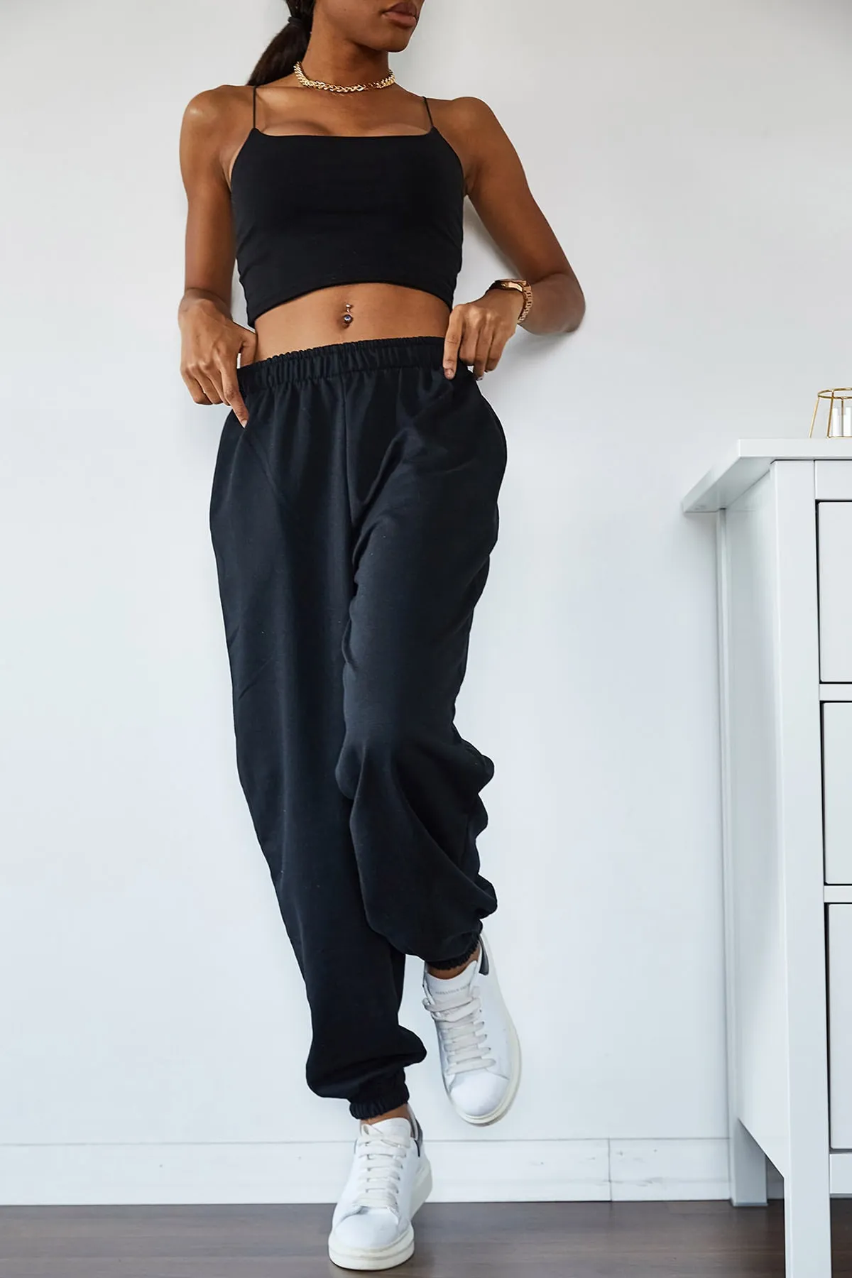 XHAN  Damen-Jogginghose mit hoher Taille und Schnürung, übergroß und locker geschnitten, 1KZK8-10879-02