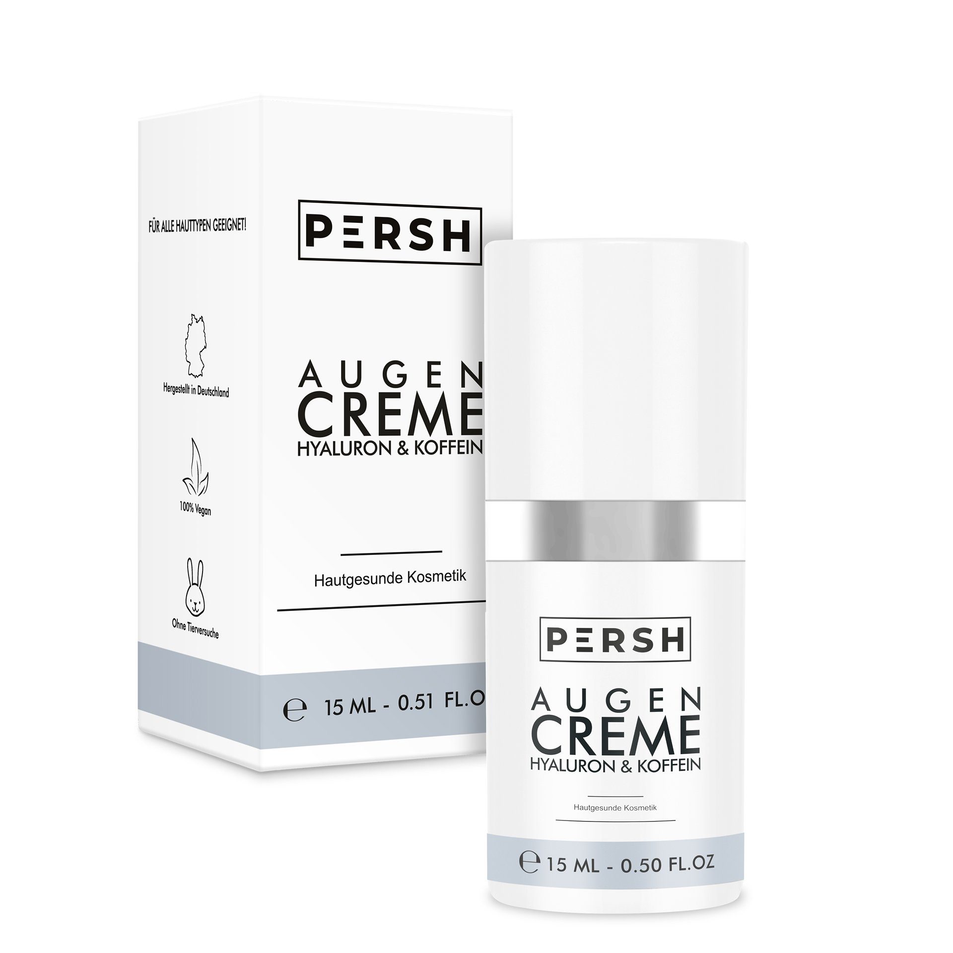 PERSH Anti-Aging-Augencreme Augencreme mit Hyaluron und Koffein, Anti-Falten Augenpflege