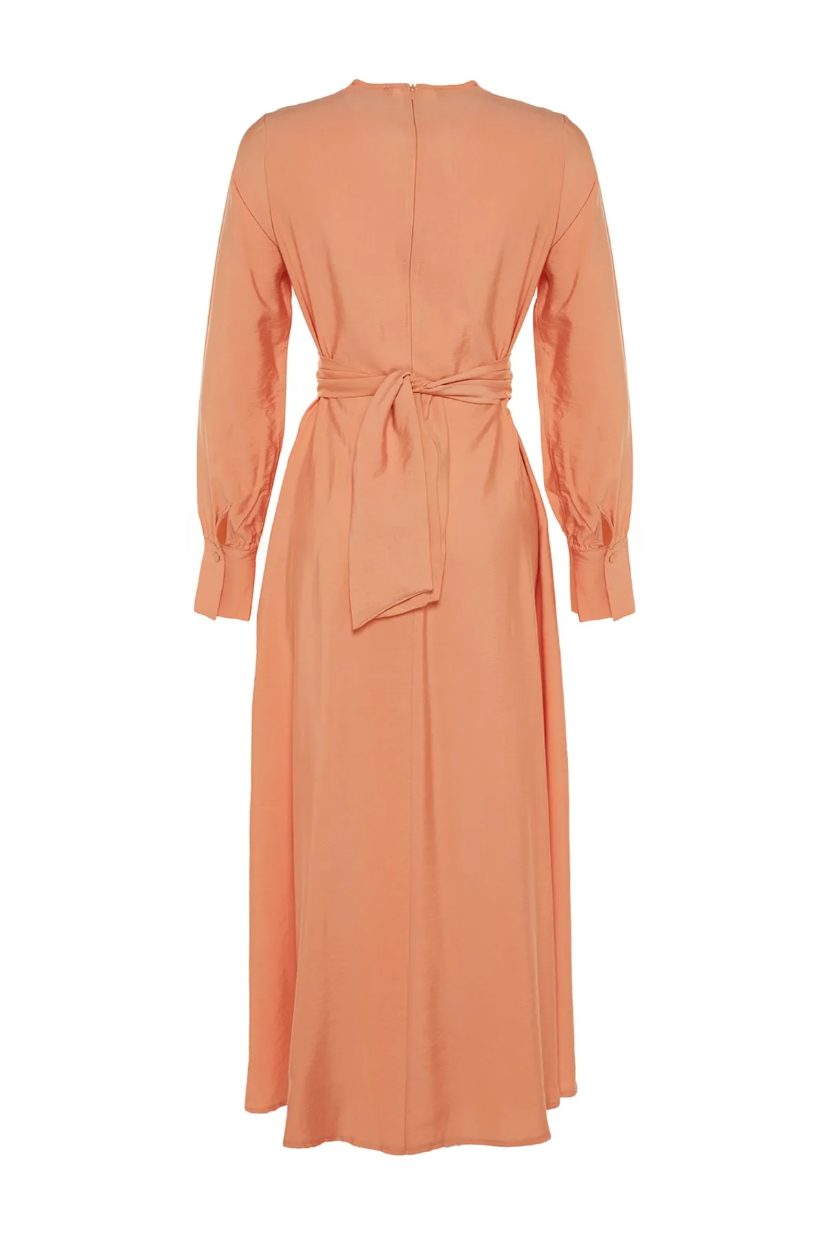 Trendyol Modest  Helloranges gewebtes Kleid mit Taillenschnürung TCTSS23EB00221