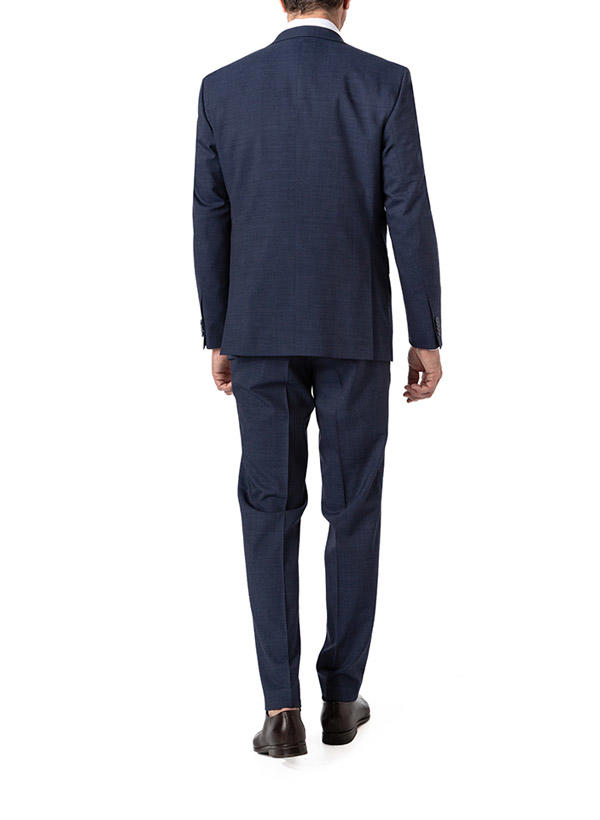 Carl Gross, Anzug mit Weste, Modern Fit, Schurwolle, blau meliert