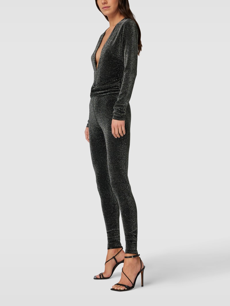 Jumpsuit mit Effektgarn Modell 'Nymphadora' in schwarz