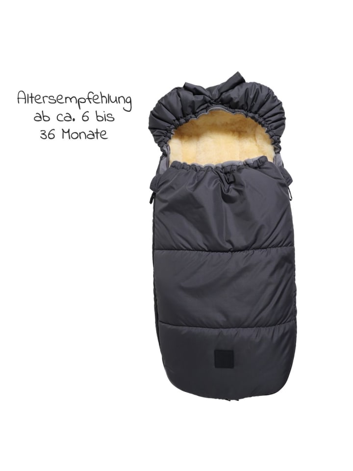 Kaiser Thermo-Fleece Fußsack mit Lammfelleinlage Lukky Look in grau günstig kaufen onesize