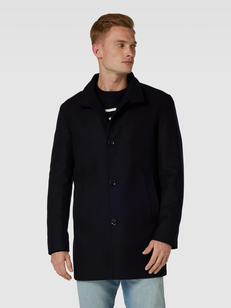 Mantel mit Stehkragen Modell 'Finchley' in marineblau