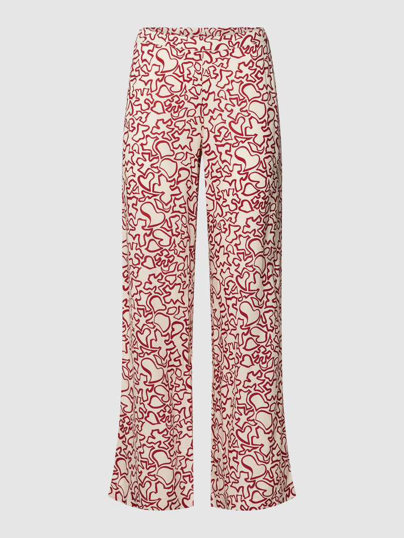 Pyjama-Hose mit Allover-Muster in dunkelrot
