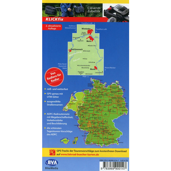 ADFC-REGIONALKARTE RHEINHESSEN, 1:50.000 - Fahrradkarte