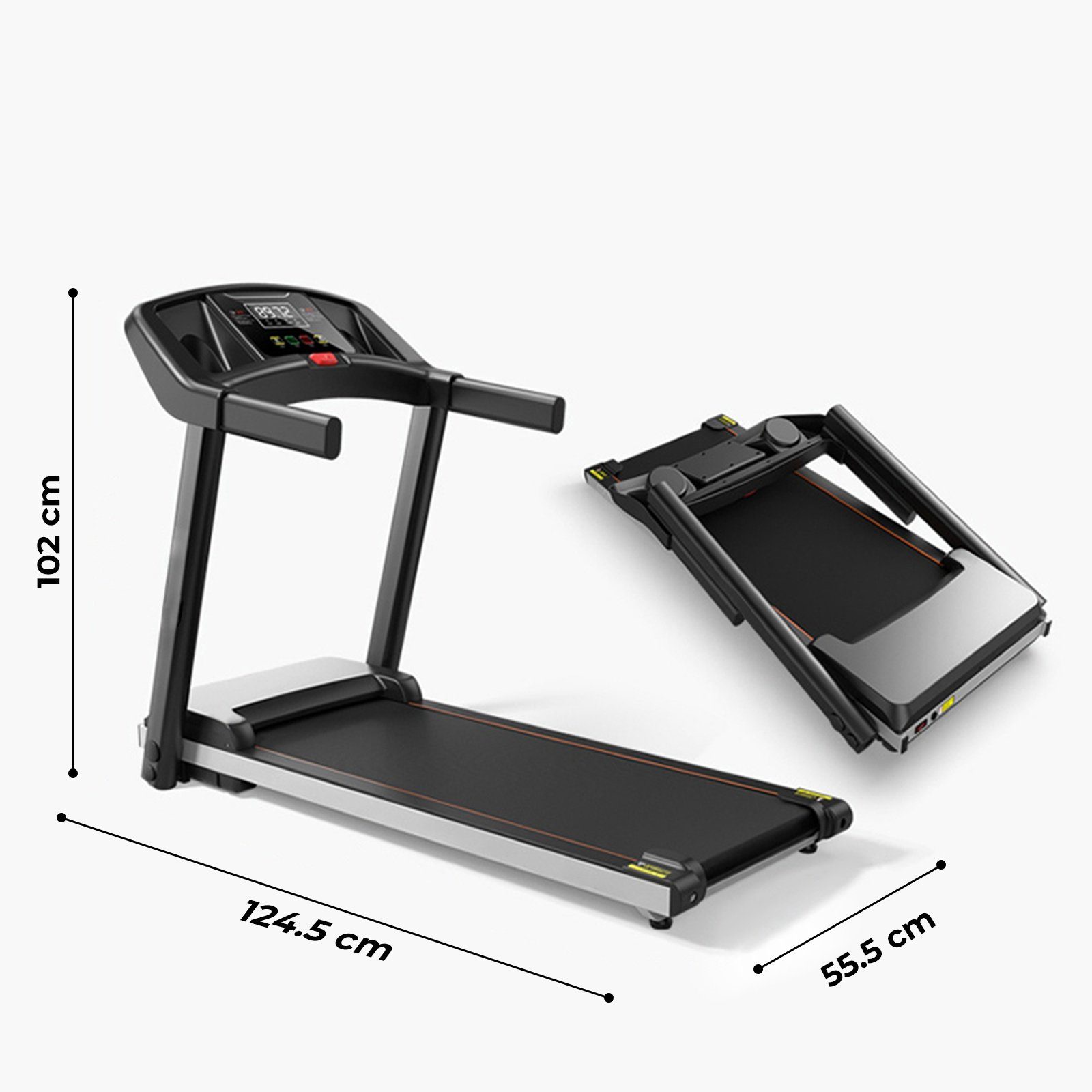 VENDOMNIA Laufband Treadmill - LCD-Display, 1000W, Lauffläche 100x38cm - (Trainingszeit, Distanz, Kalorienverbrauch, Geschwindigkeit), klappbar, elektrisch, bis 6Km/h