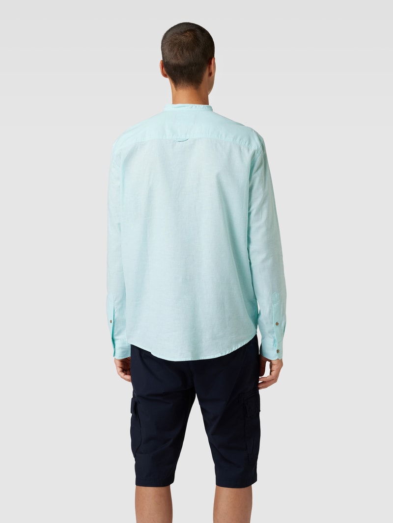 Tailored Fit Freizeithemd mit Stehkragen in jeans