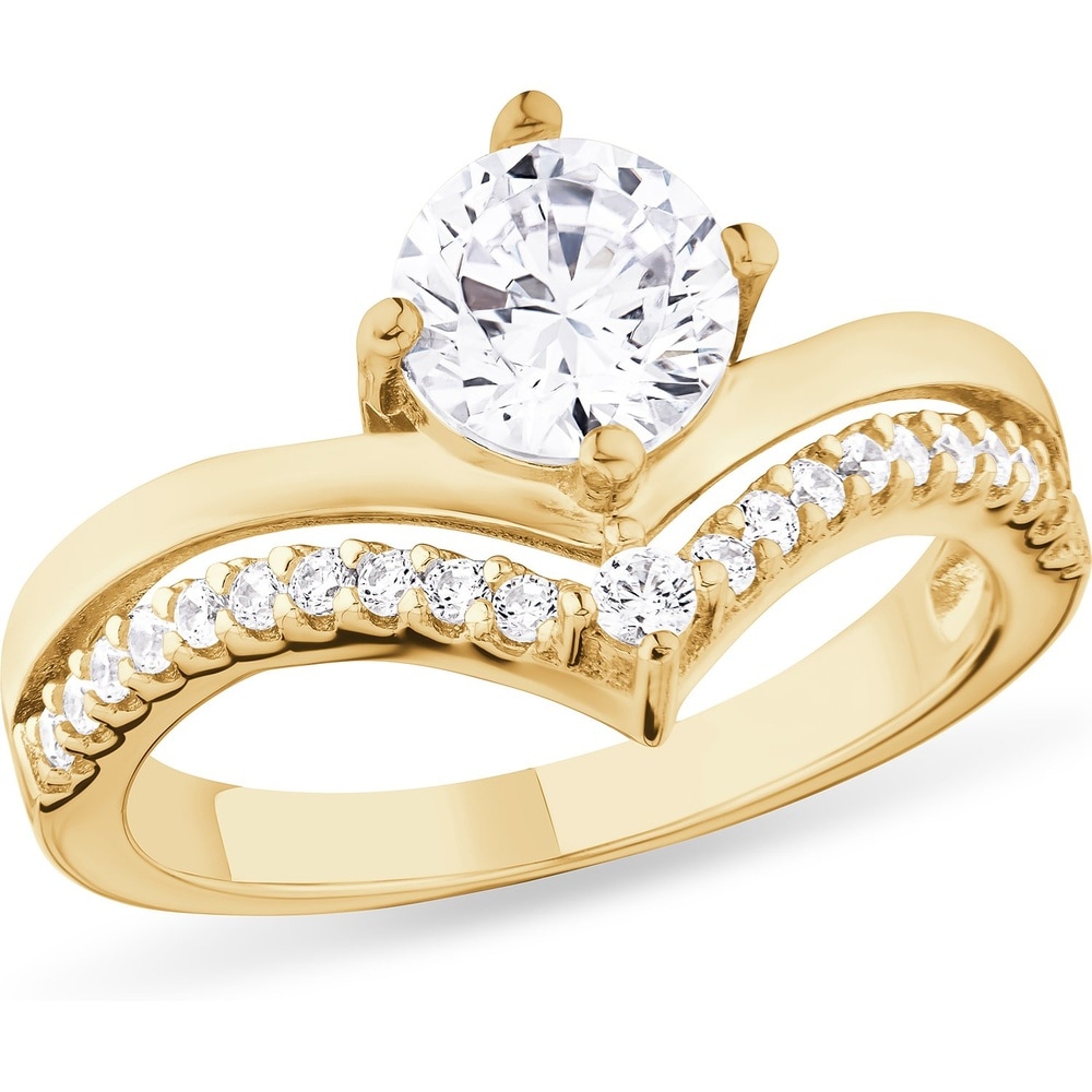 FAVS Bague pour femme 925 Argent or jaune Bague