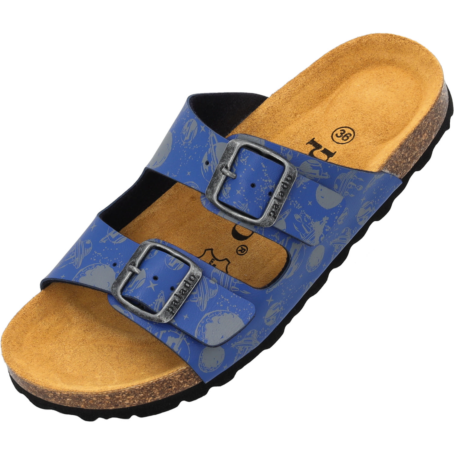 Palado Kids Korfu B Print, Pantoletten, Kinder, Blau Planets