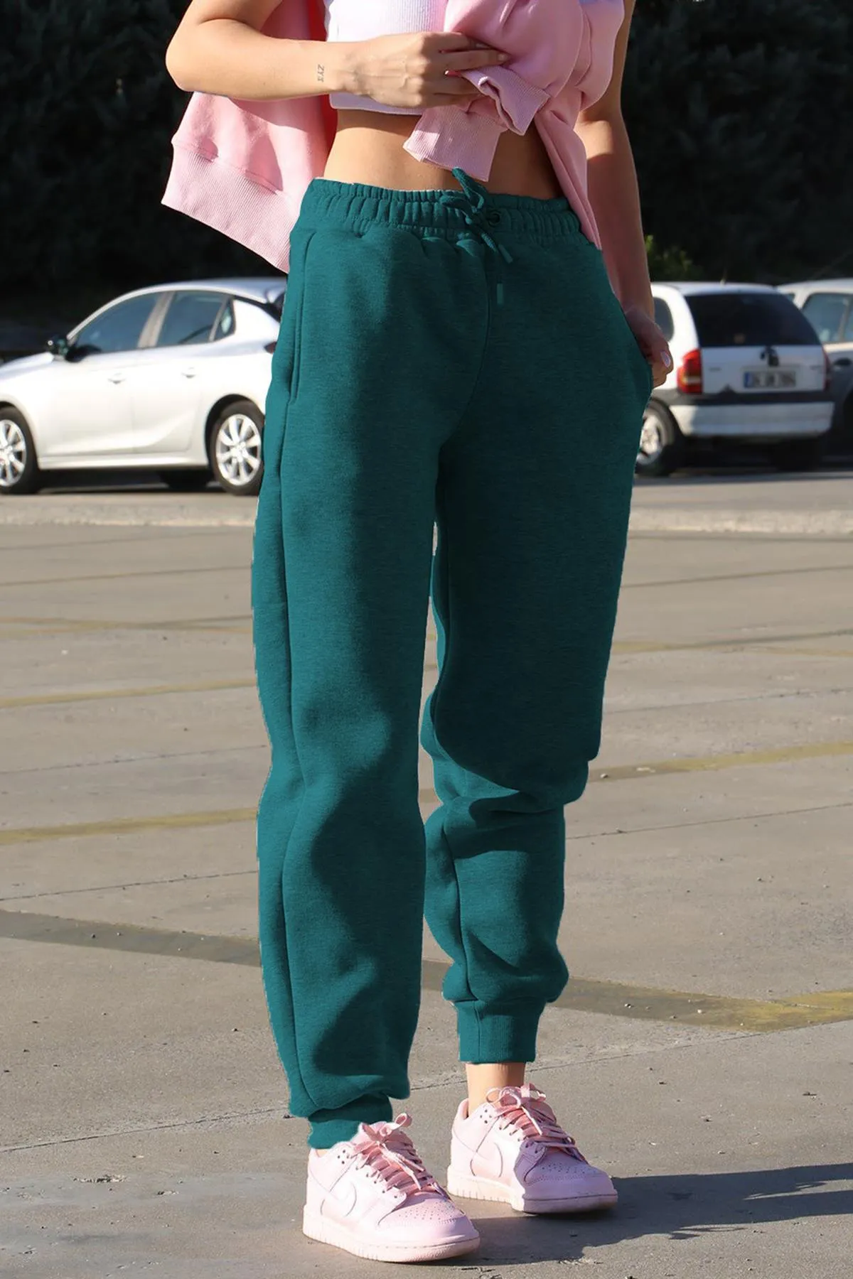 Madmext  Petrolblaue Damen-Jogginghose mit elastischem Bund und erhöhtem Bund MG1568