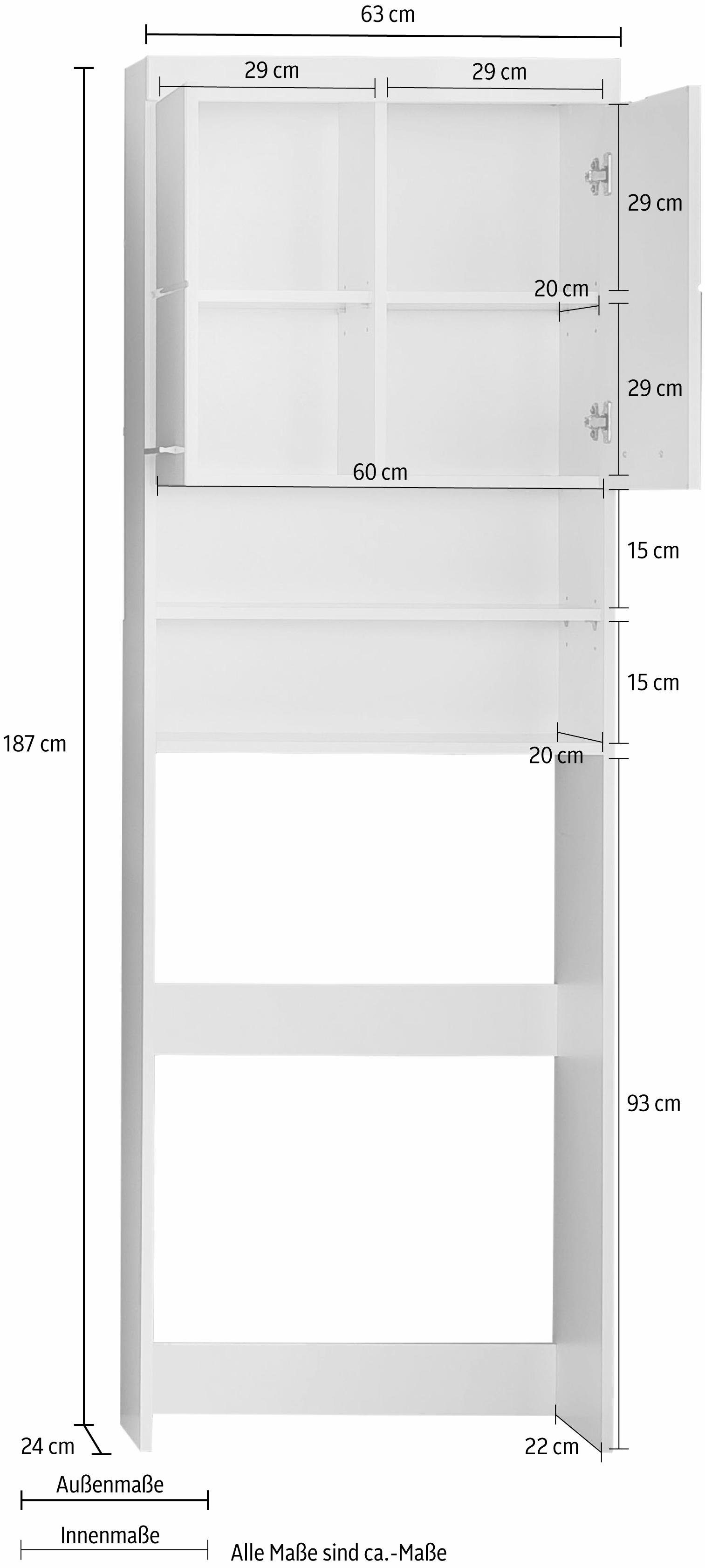 INOSIGN Waschmaschinenumbauschrank Avena Höhe 187 cm, Nische für Waschmaschinen 60 cm Breite