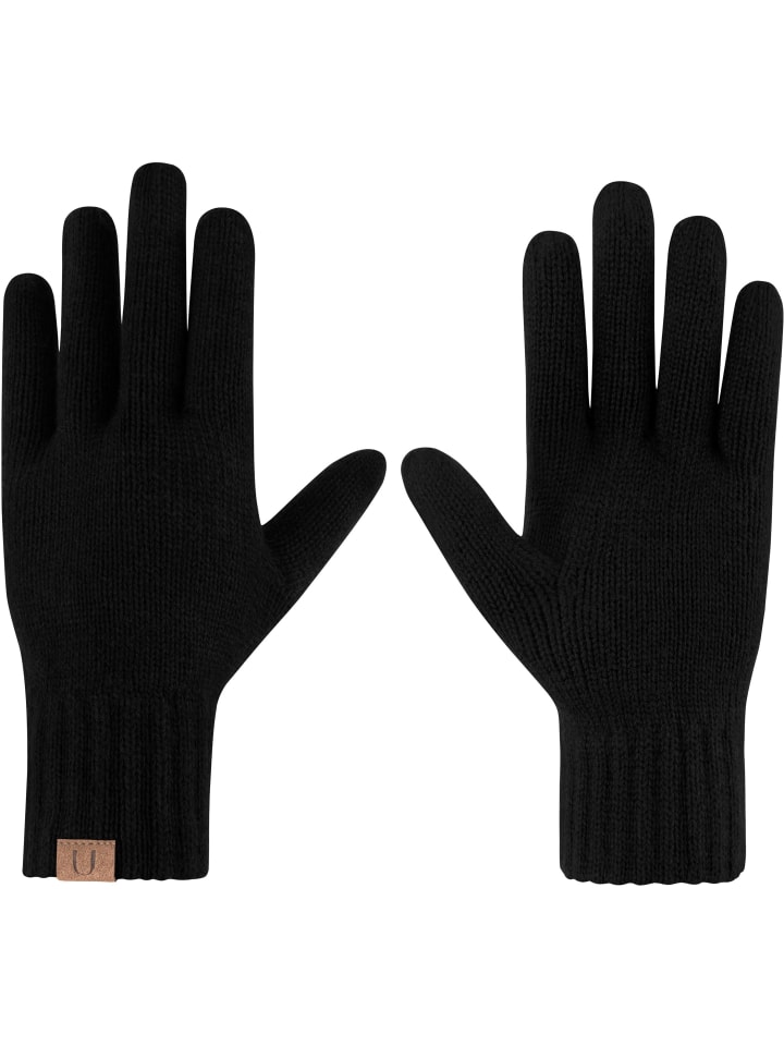 normani Merino Handschuhe Glattgestrickt in Schwarz günstig kaufen onesize
