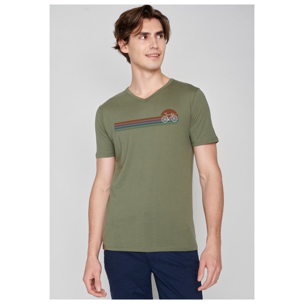 GreenBomb - Bike Sunset Stripes (Peak) - T-Shirt