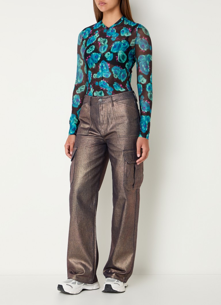 Top in maglia semitrasparente con stampa Myrthe di Refined Department