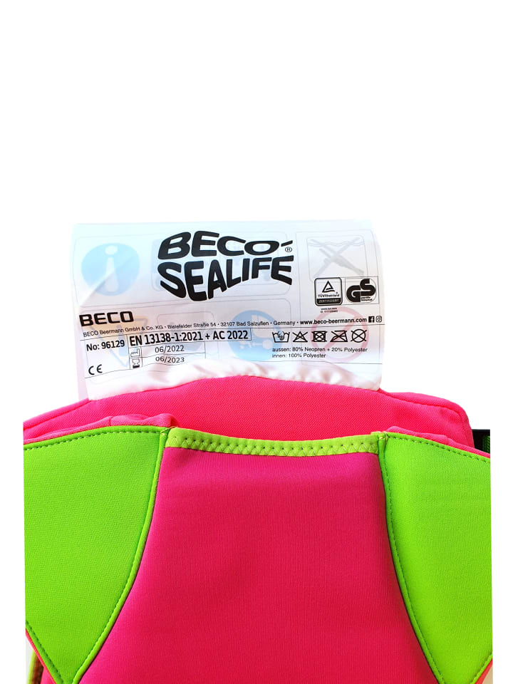 BECO the world of aquasports Schwimmweste SEALIFE® EASY FIT in pink-grün günstig kaufen onesize