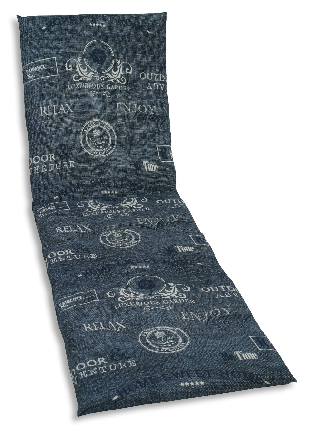 GO-DE Liegenauflage 15225 blau 190x60 cm Auflage für Liege Kissen Polster Einlage, für Gartenliegen