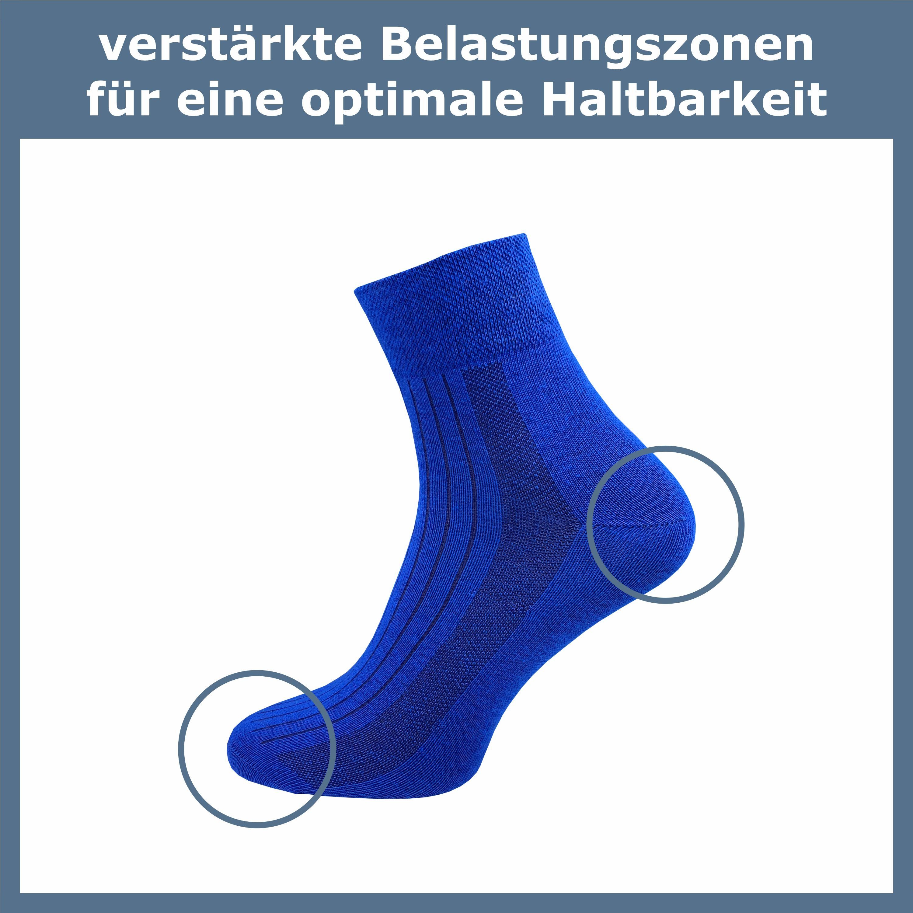 GAWILO Diabetikersocken für Damen ohne Gummibund & ohne Naht in weiß, schwarz & farbig (6 Paar) Breiter Piquet-Strick am Komfortbund, Venensocke aus weicher Baumwolle
