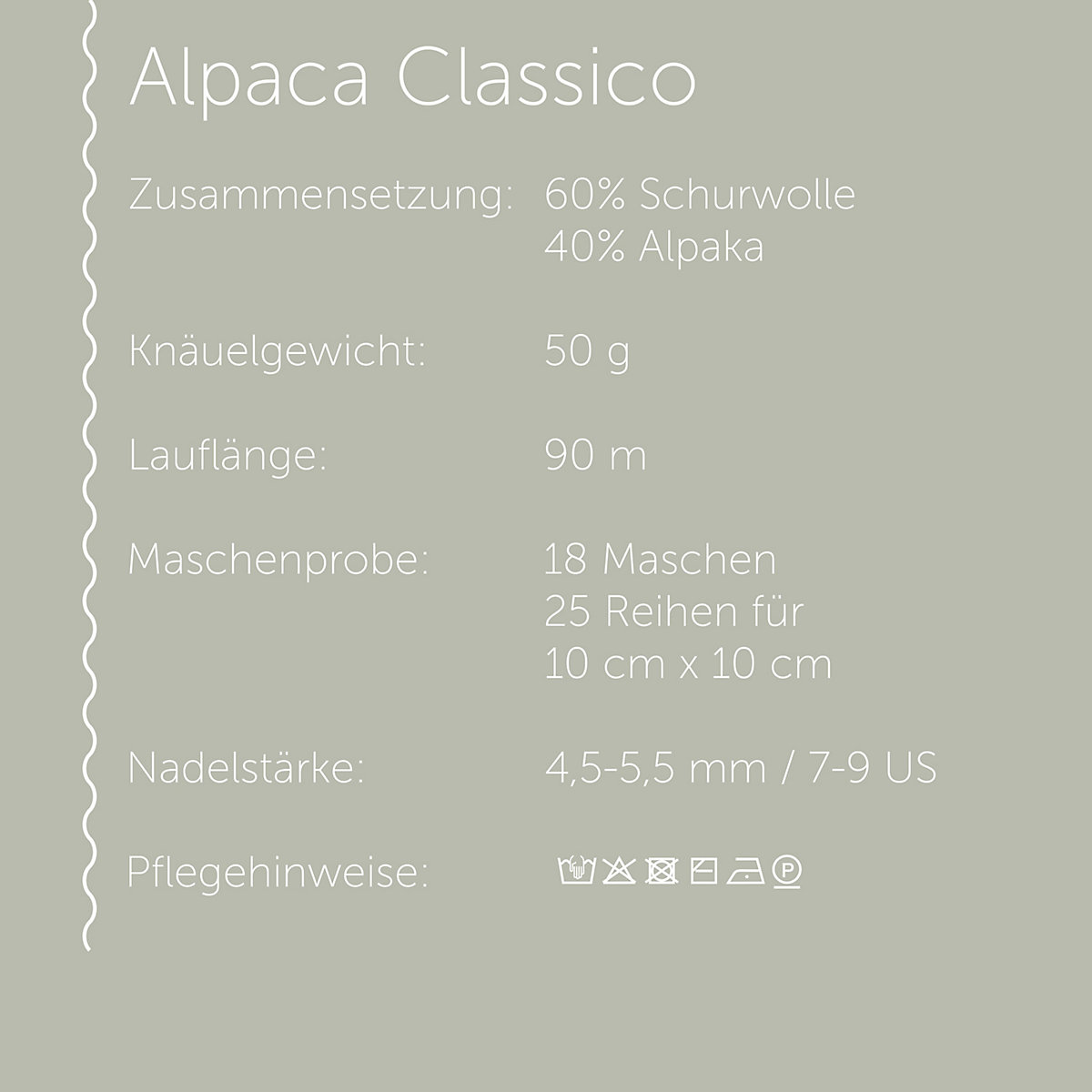 Handstrickgarne Alpaca Classico, 50g WollWeiß