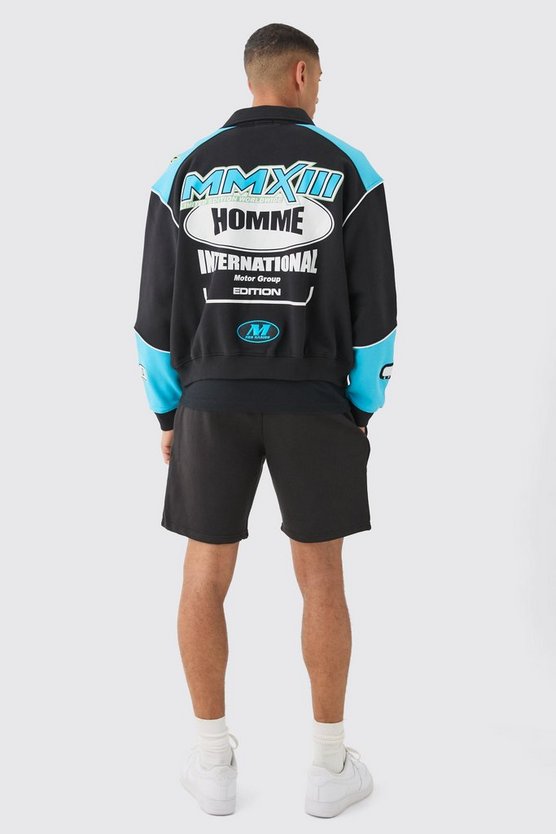 Kastige Oversize Moto-Bomberjacke