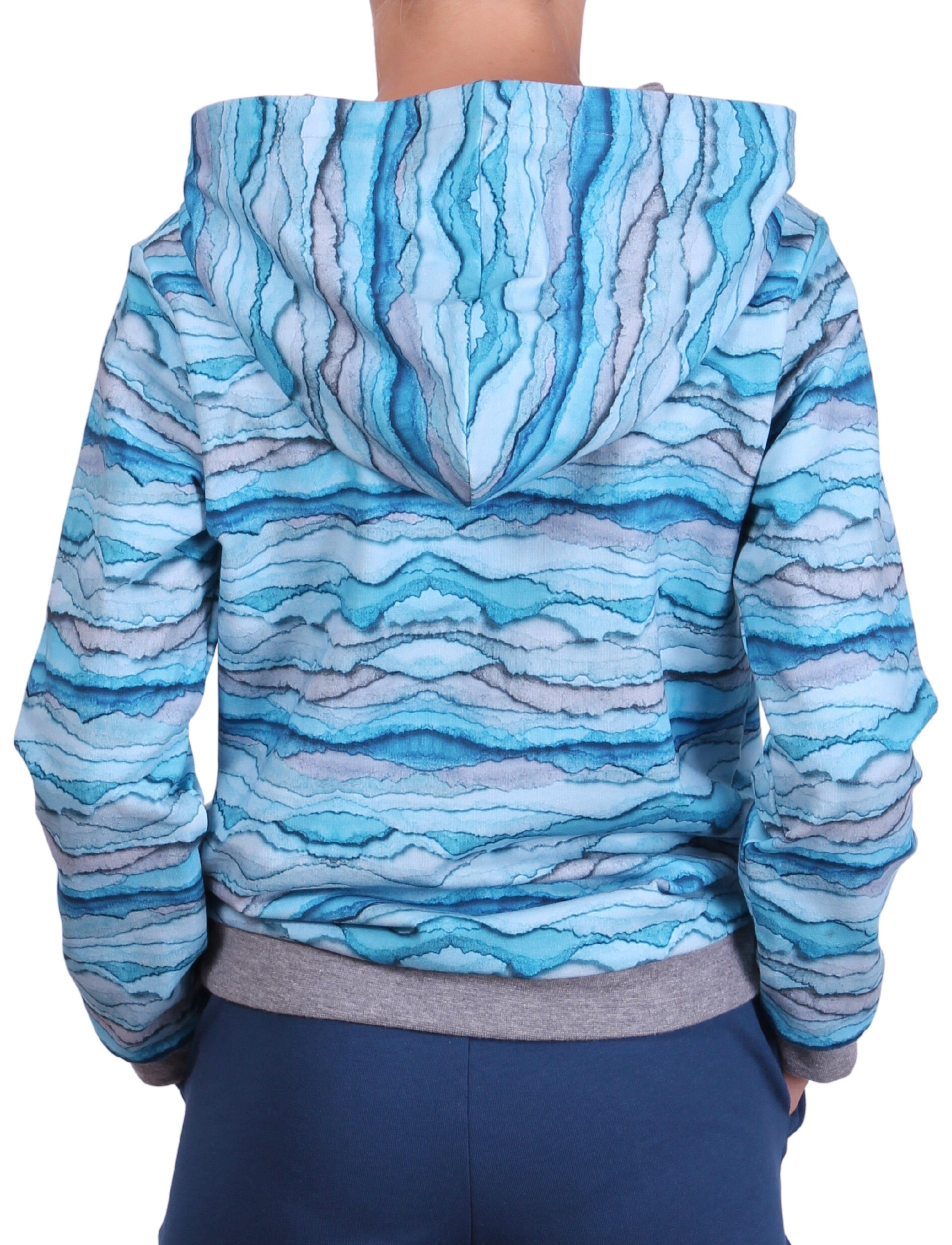 coolismo Kapuzensweatshirt Kinder-Sweater Hoodie für Jungen mit Wave-Print Baumwolle, europäische Produktion