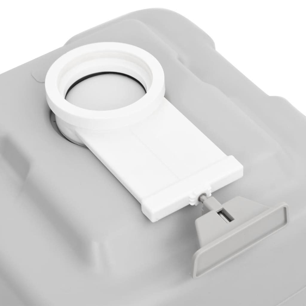 vidaXL Campingtoilette Camping-Toilette Tragbar Grau und Weiß 20 10 L HDPE