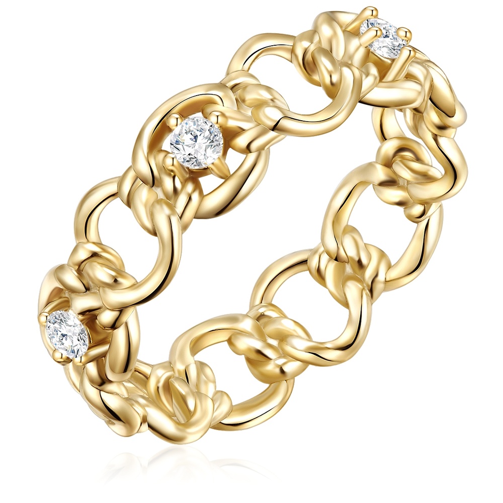 Glanzstücke München Bague en argent Argent sterling Oxyde de zirconium (CZ) en Or jaune Bague