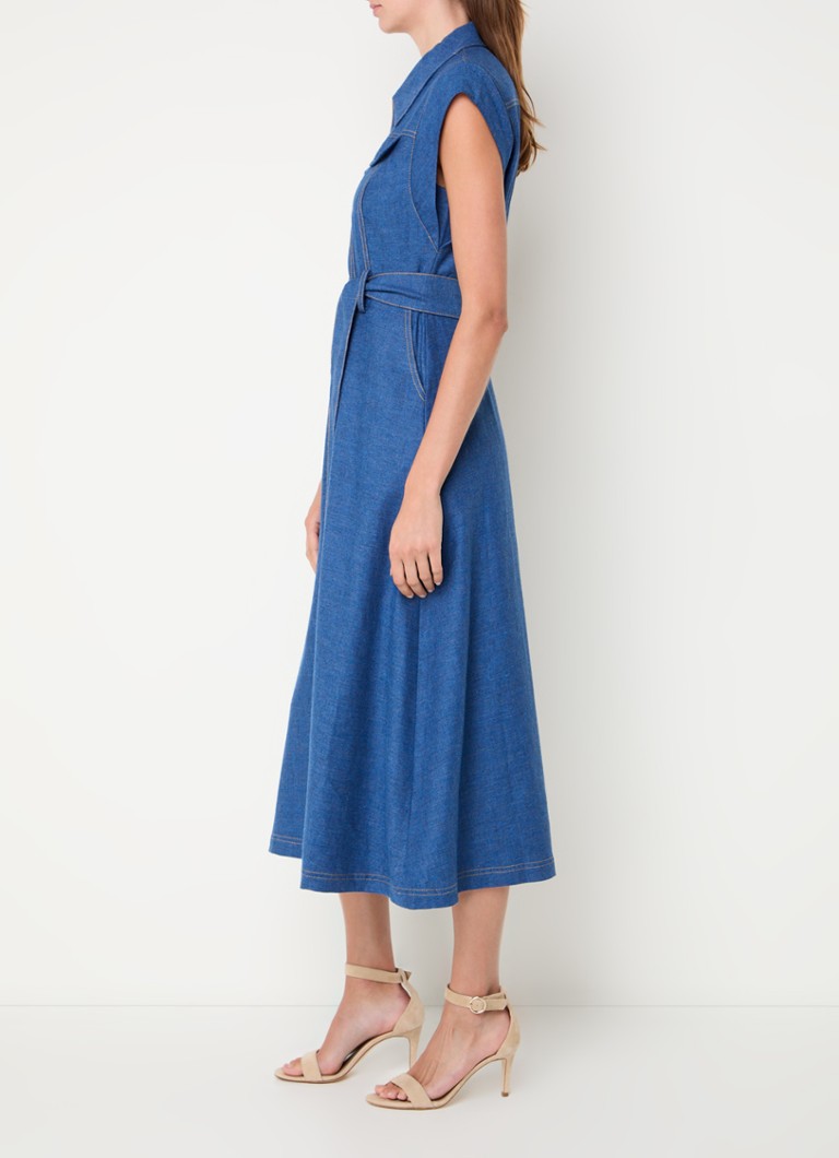 Φόρεμα μίντι Luiza Chambray με ζώνη και δέσιμο Phase Eight
