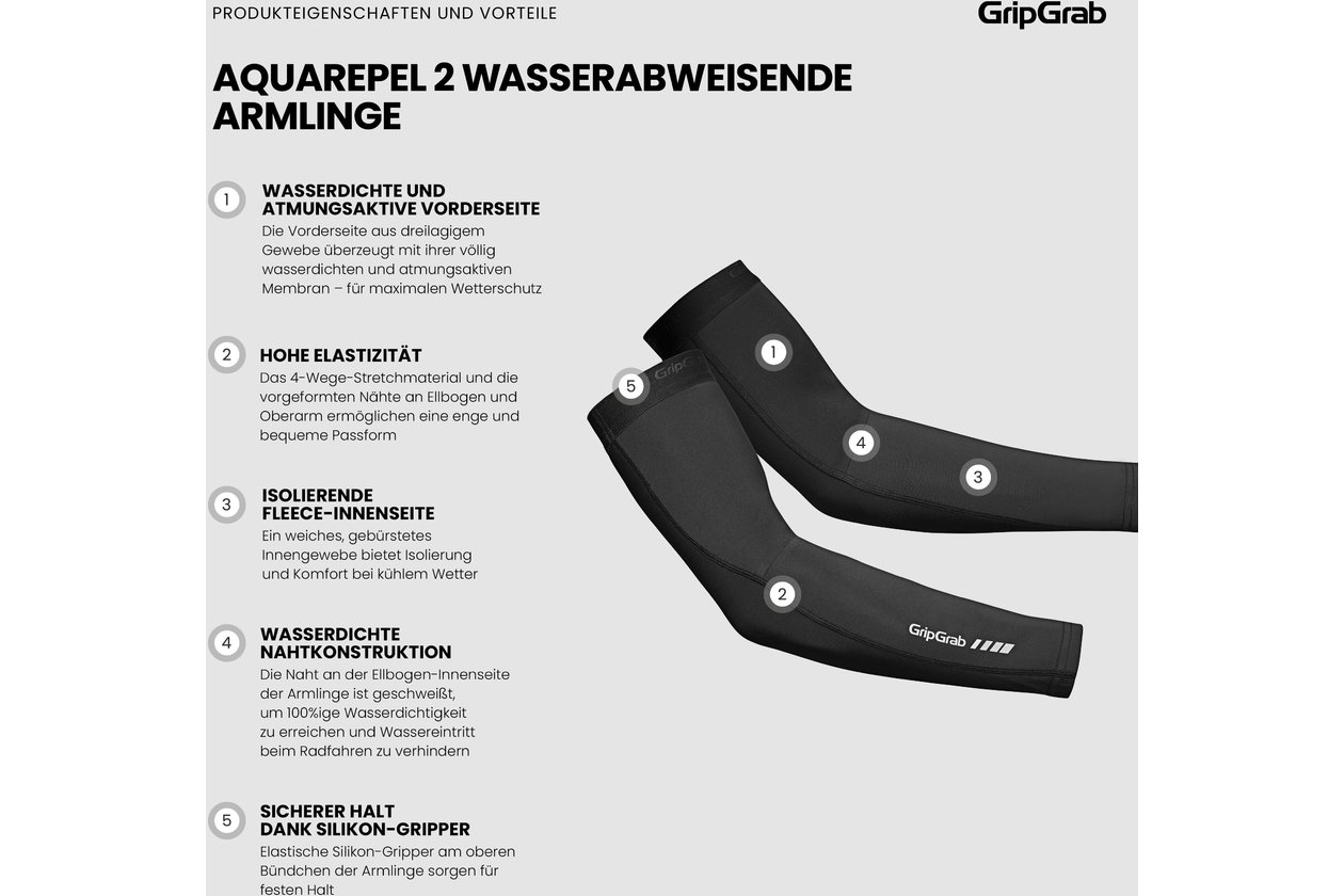 GRIPGRAB AquaRepel 2 Water-Resistant Armlinge - 2023