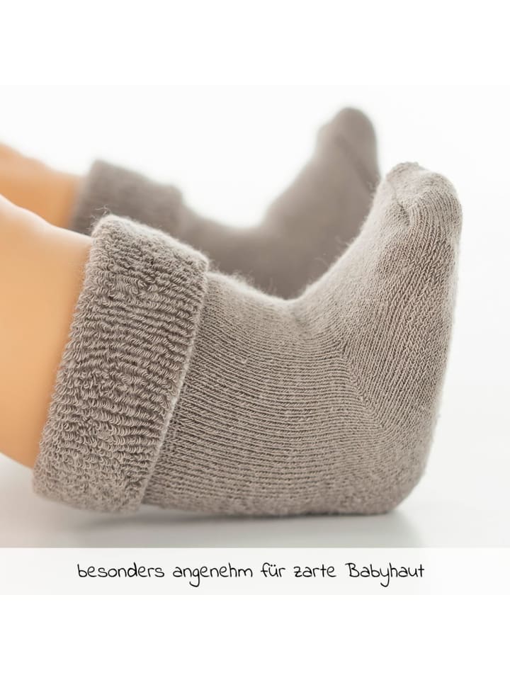 LaLoona Erstlingssocken 6er Pack Baby Söckchen mit Umschlag in beige günstig kaufen onesize