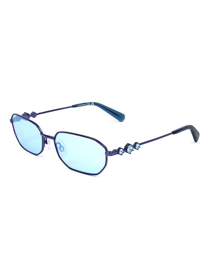 Swarovski Damen-Sonnenbrille in Blau günstig kaufen 57