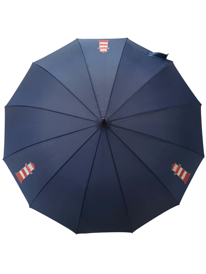COFI 1453 Holzstockschirm  in Blau Leuchtturmmotiv in Blau günstig kaufen 116