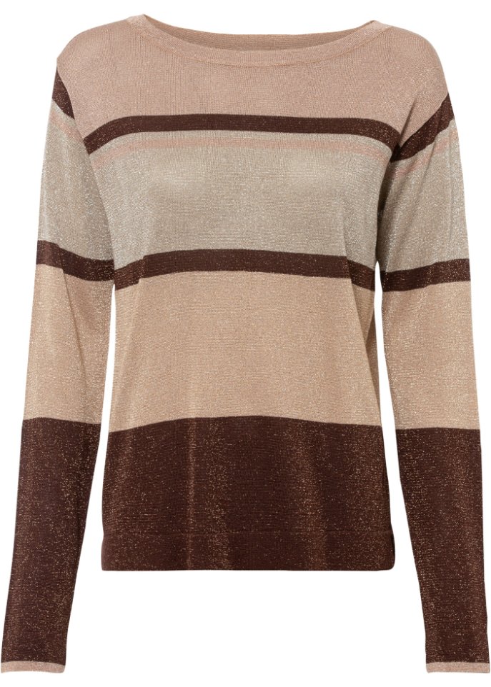 Lurex-Pullover mit Streifen