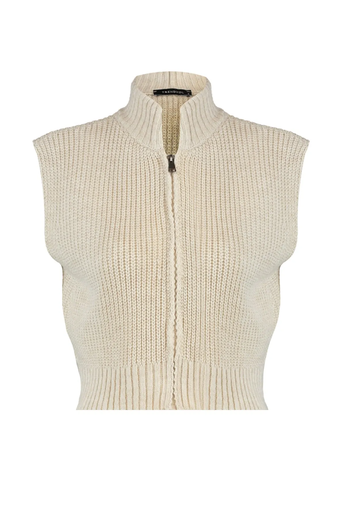 Trendyol Collection  Stone Crop Reißverschluss Basic Knit Sucker TWOAW23HI0015