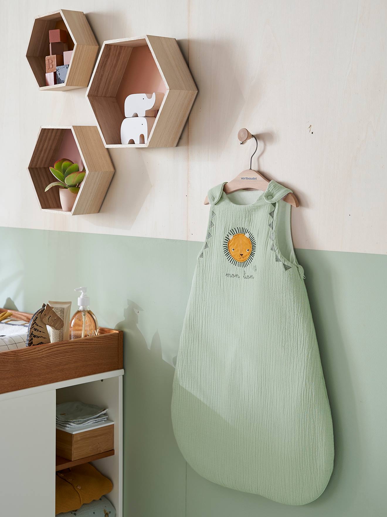 Vertbaudet Ärmelloser Baby Schlafsack TANSANIA - grün