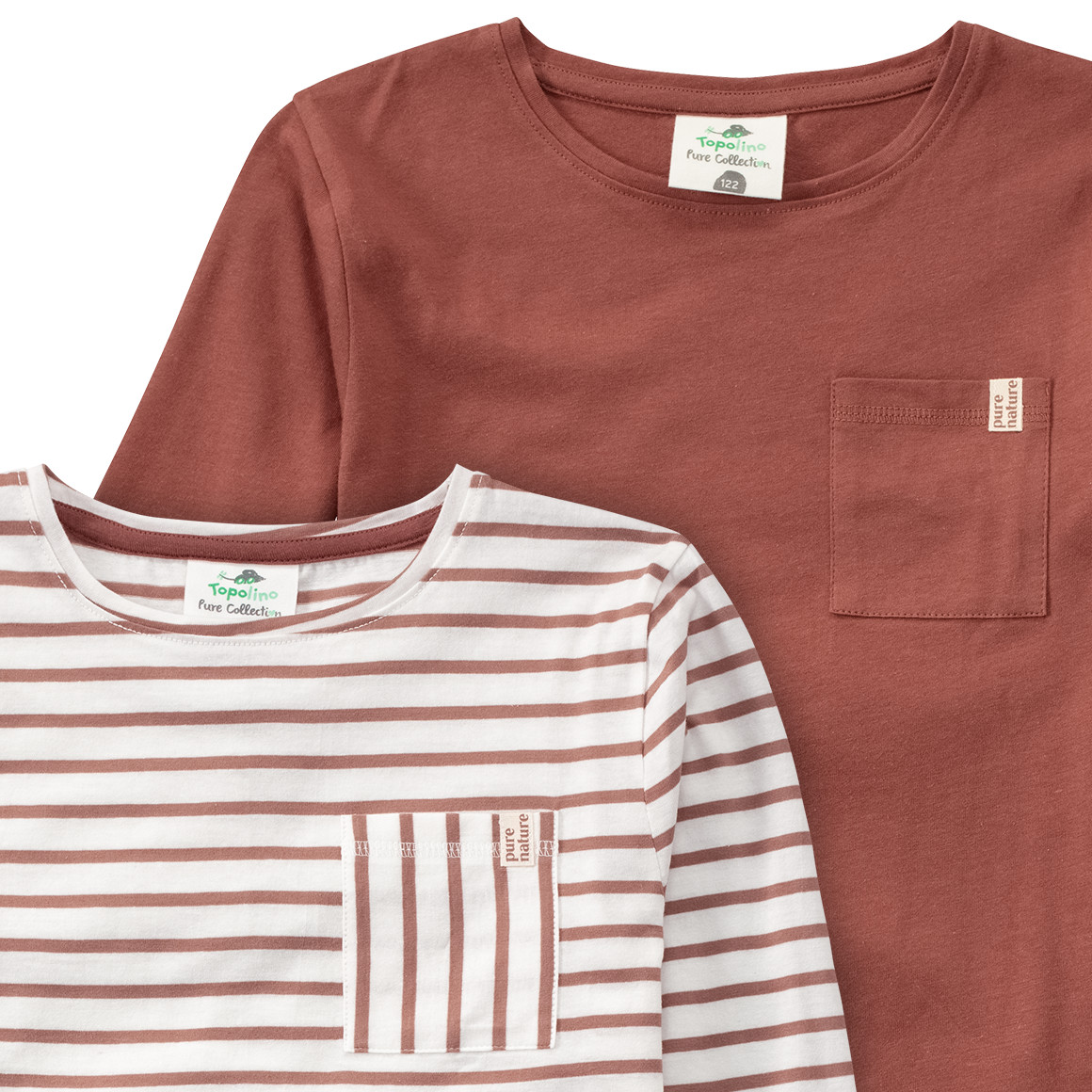 2 Jungen Langarmshirts mit Brusttasche