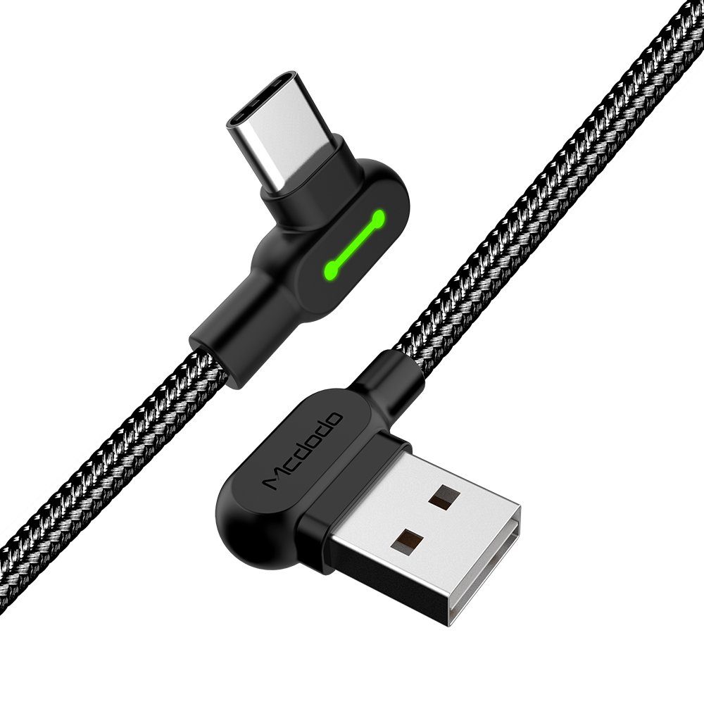 mcdodo 90 Grad Ladekabel Winkel Typ-C USB-C Kabel abgewinkelt USB-Kabel, Typ C (Eurostecker), USB-C (50 cm), Winkelstecker
