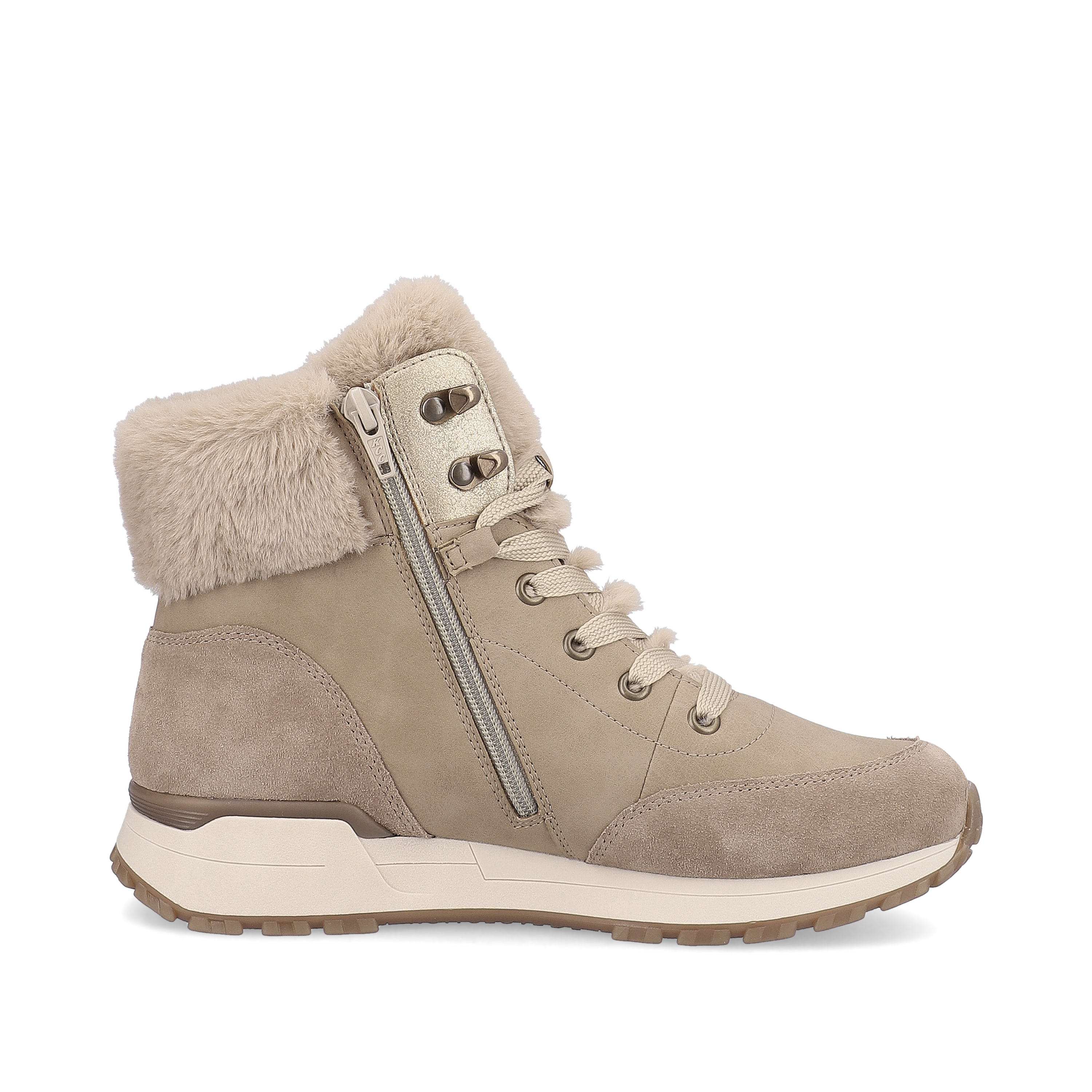 Rieker Damen Schnürstiefel champagner beige
