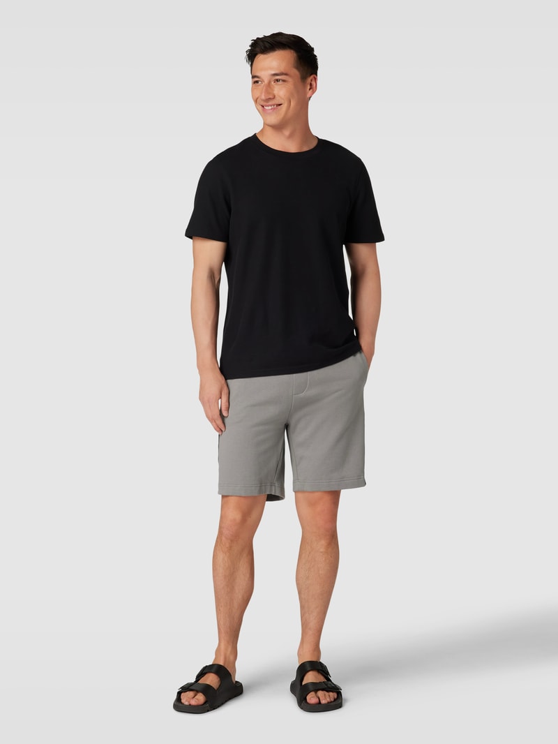 Sweatshorts mit Logo-Details Modell 'Sporty' in mittelgrau
