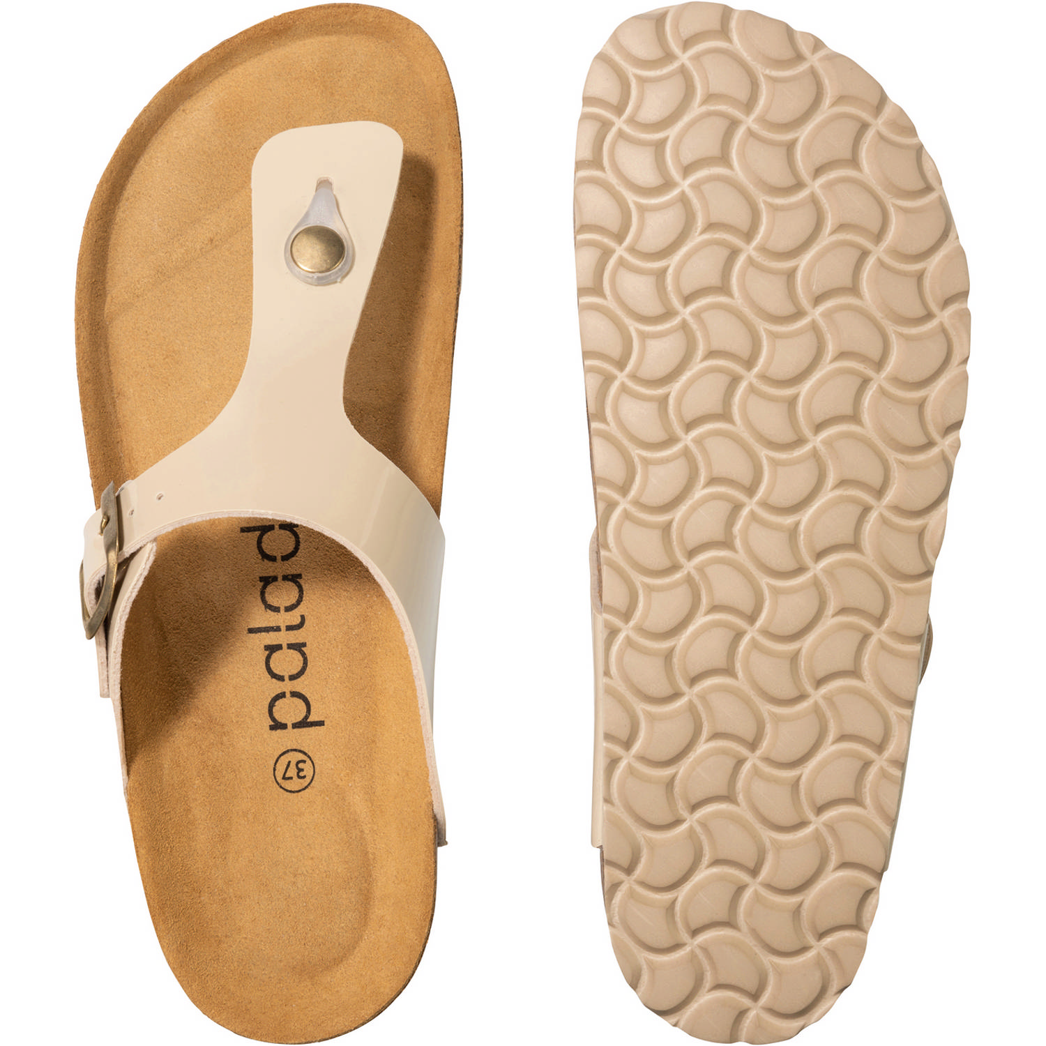 Palado Kos Lack, Zehentrenner, Damen, Cream