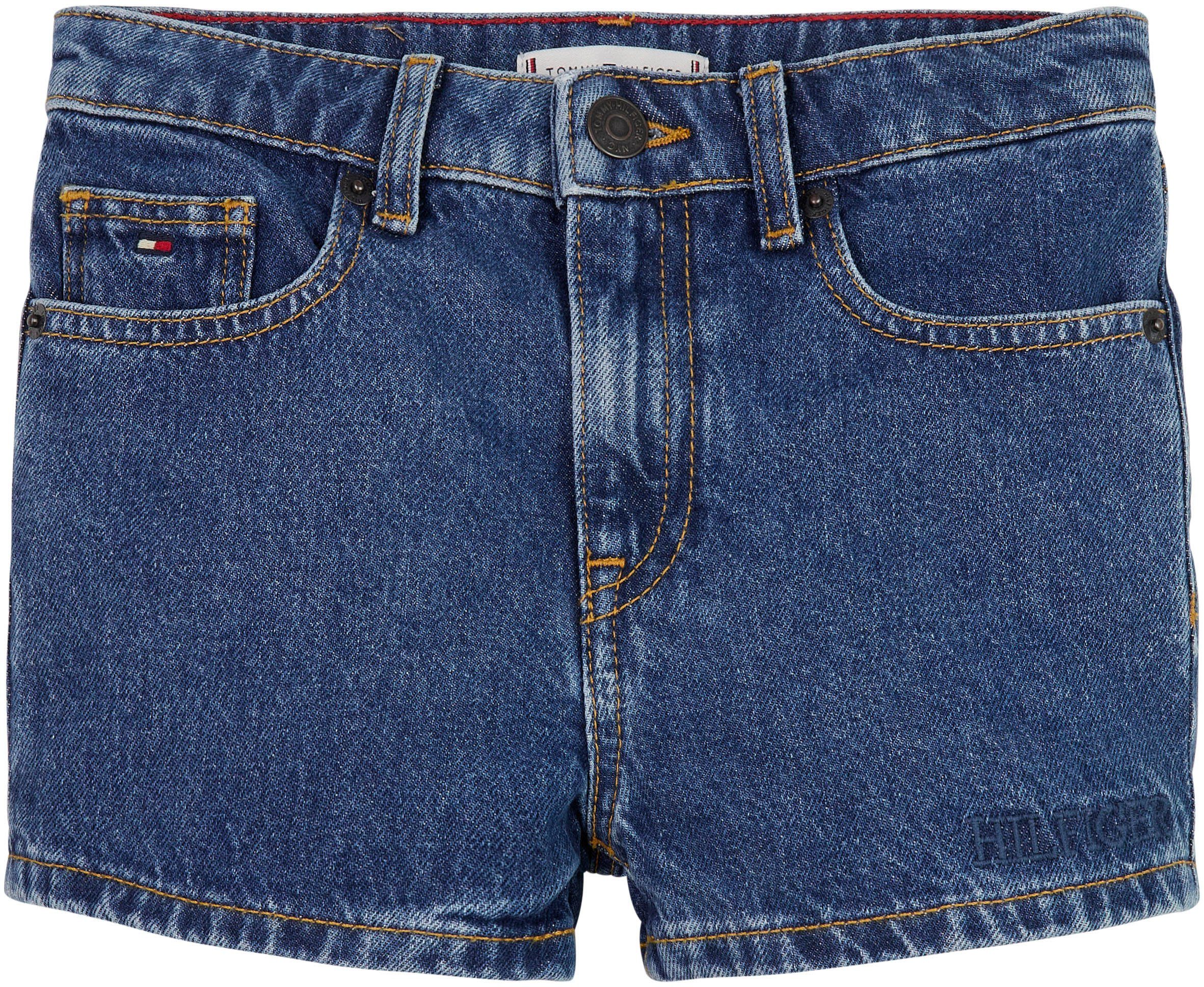 Tommy Hilfiger Shorts GIRLFRIEND MID BLUE SHORTS mit Tommy Hilfger Logo-Badge