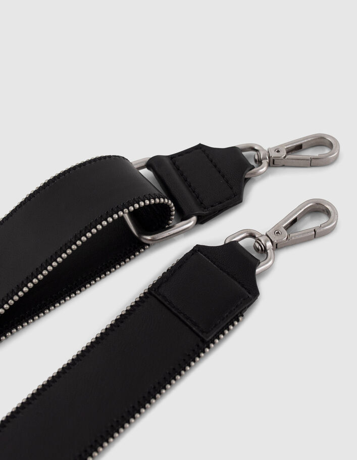 La bandoulière 111 noire cuir bordé microbilles Femme