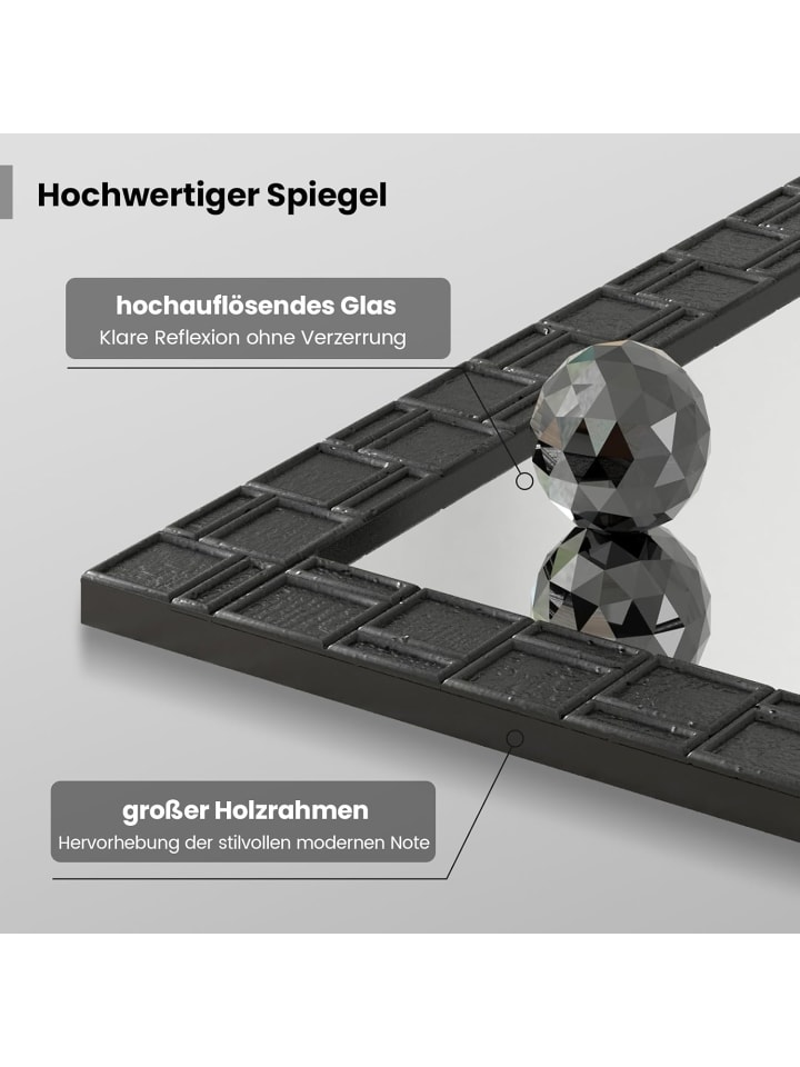 COSTWAY 80 x 60cm Wandspiegel in Schwarz günstig kaufen onesize