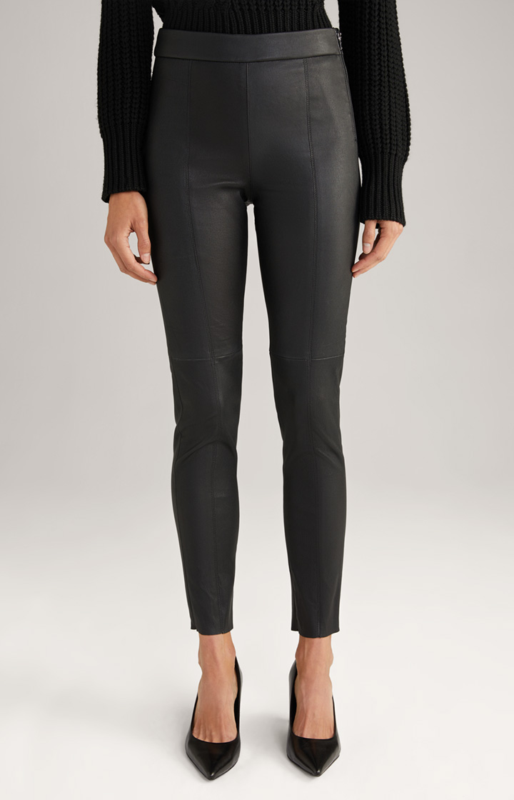 Leder-Jeggings in Schwarz