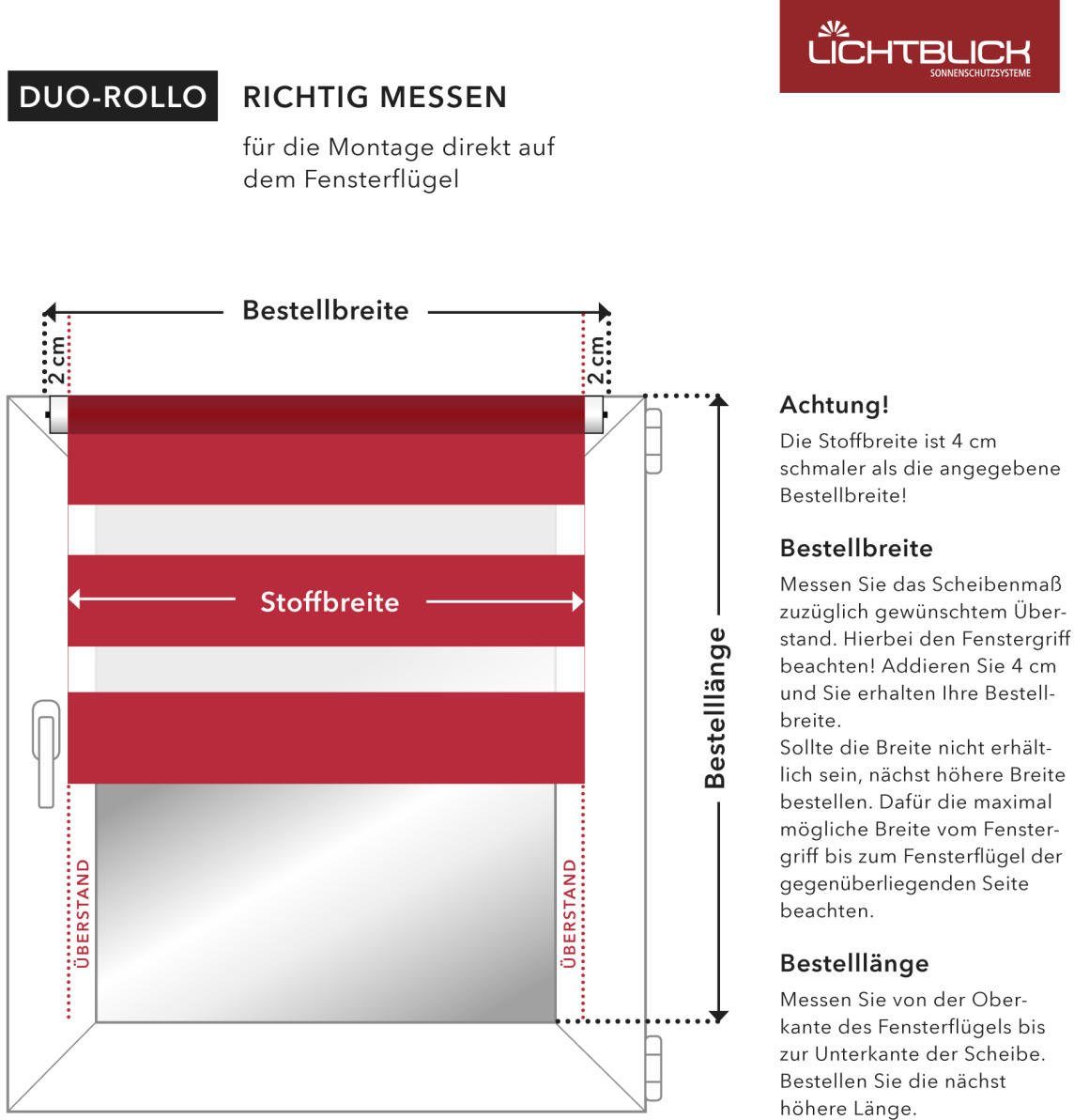 Doppelrollo Duo Rollo Klemmfix, ohne Bohren, meliert, LICHTBLICK ORIGINAL, halbtransparent, freihängend, Klemmfix